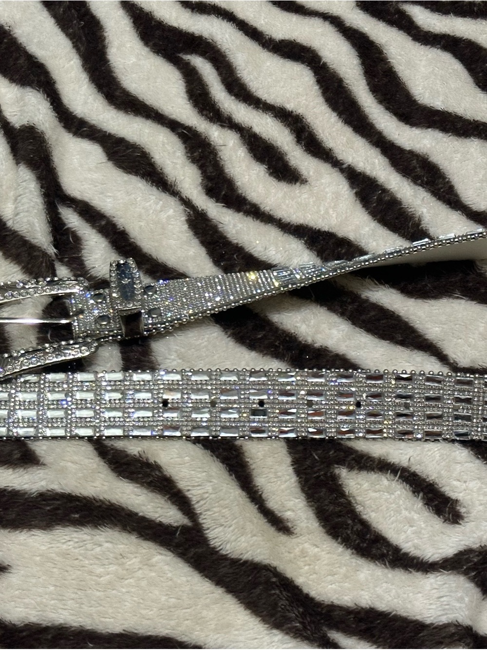 Crystal Embellished Silver Women's Belt - Picture 5 of 6